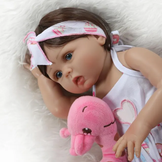 48cm Baby Dolls Reborn Toddler Doll Full Silicone Vinyl Body Accompany Kids Toys
