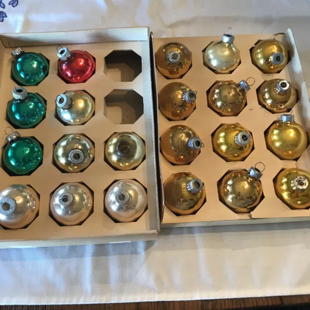Vintage Shiny Brite Rauch And Misc Christmas Tree Mercury Glass Ornaments Lot 22