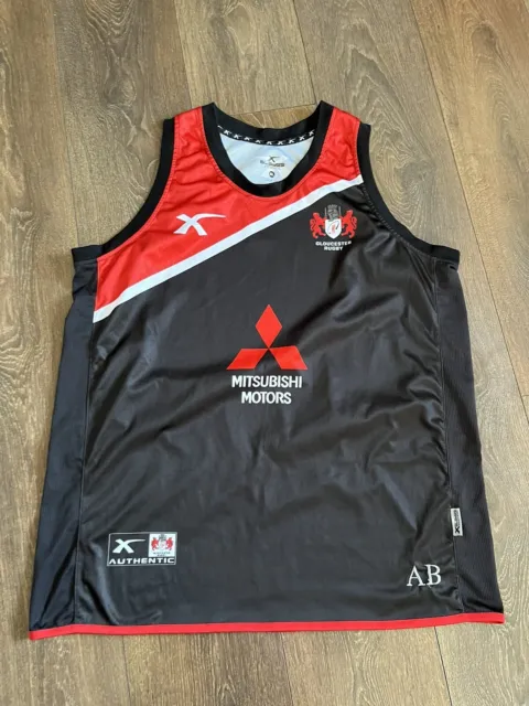 Gloucester Rugby Club X Blades Player Issue Mens Black Training Vest Top Size XL