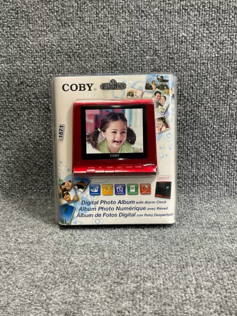 Coby DP356 Red 3.5 inch LCD Display Digital Photo Album w/ Alarm Clock/Calender