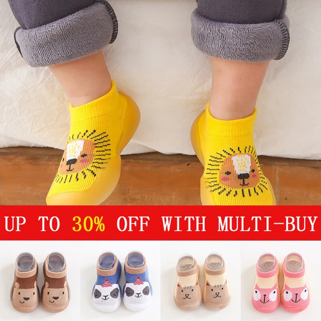 Kids Baby Girls Boys Toddler Anti-slip Slippers Socks Cotton Shoes Spring