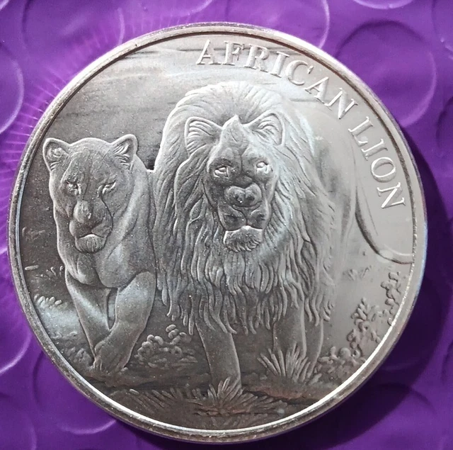 2016 AFRICAN LION CONGO 5000 FRANCS  SILVER COIN 1oz .999 SILVER UNC