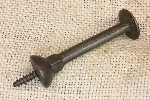 Old Single Coat Hook Door Stop School Farmhouse Rustic Iron 2 3/8” PATENTED 1903 2