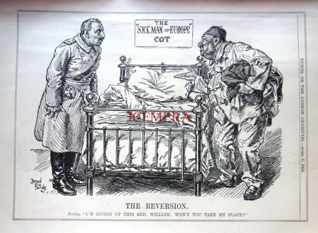 'Reversion' (Sick man of Europe, Turkey?) 1915 WW1 Wartime Punch Cartoon Print