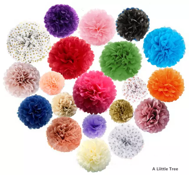 1/5/10PCs Tissue Paper Pom Poms Pompoms Flower Birthday Wedding Party Decor(10")