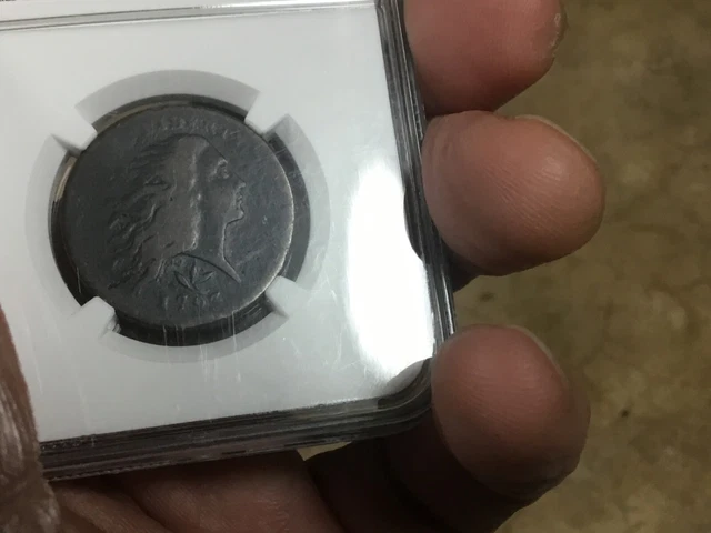 1793 S-9 Flowing Hair Wreath Cent NGC Fine detail