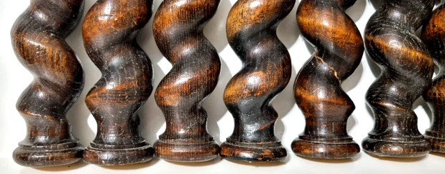 7 Barley twist turned spindle Column Antique french oak architectural salvage 13