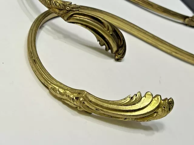 Pair Antique French Ormolu Gilt Brass Bronze Chateau Curtain Drapes Tie Backs 3