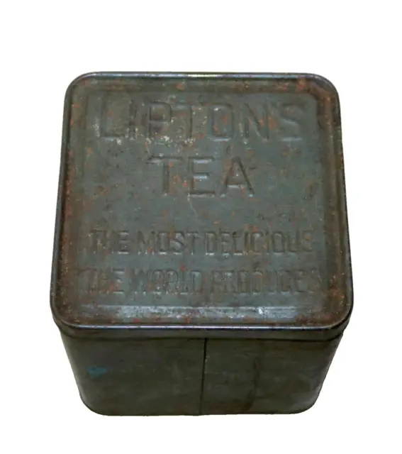 Lipton Tea ~ Lipton Tea Planter Ceylon Tin With Lid Vintage ~ Empty