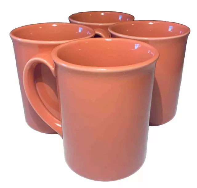 Corning Coffee Mugs Vintage Coral/ Salmon Vintage USA Set Of 4