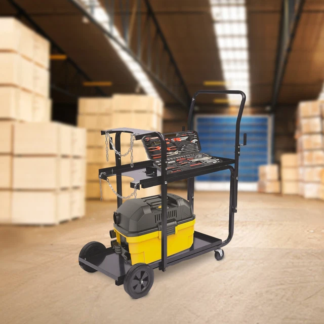 2 Layers Dual Cylinder Rack Cutter Welding Machine Trolley Cart 100kg/220lbs usa
