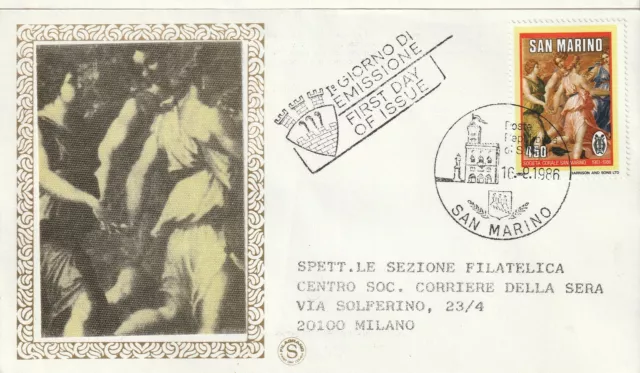 1986 Fdc Filagrano San Marino Societa' Corale San Marino Mf81721