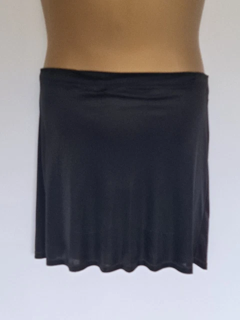Mini gonna slip donna nera 17" lunghezza taglia 12, 14
