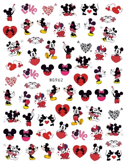 Disney Mickey/Minnie Mouse Cartoon Nail Art Water Decals-WG962