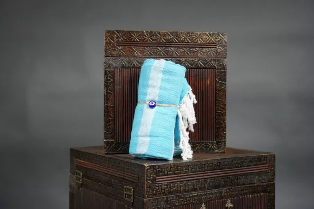 Turkish bath towel, beach cover/towel, spa towel, 100 percent cotton,baby BLUE
