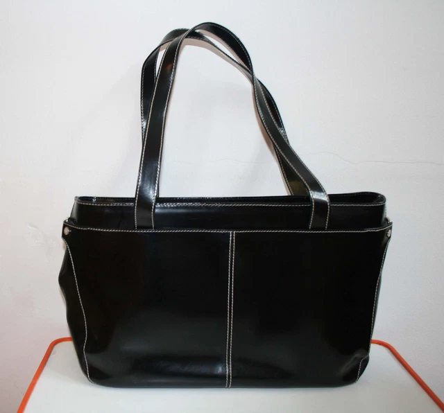 Rene Lezard Tasche, edle Luxus Handtasche, Lackleder schwarz, 100 % Original
