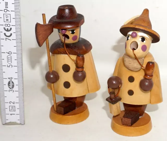 Räuchermann Miniaturen 2 STÜCK Räuchermännchen nicht geraucht 9cm Holz