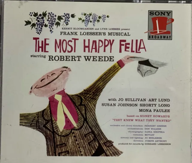 THE MOST HAPPY FELLA - Original Cast Recording (1956) 2CD 1991 Sony AS NEW!
