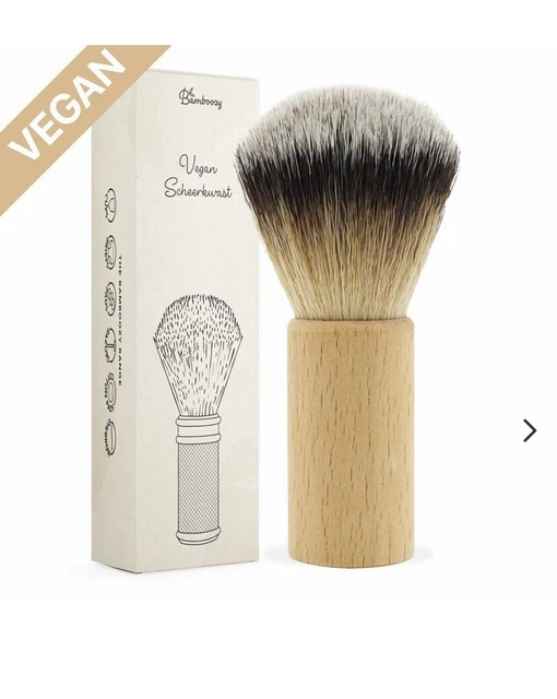 Pennello Da Barba Altissima Qualità VEGAN Con Manico In Legno