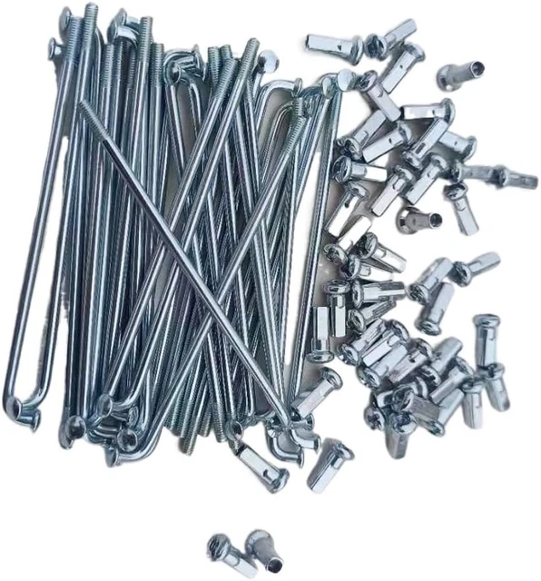 100 Raggi Zincati + Nippli 262x2 mm per Cerchi Cerchioni Ruote