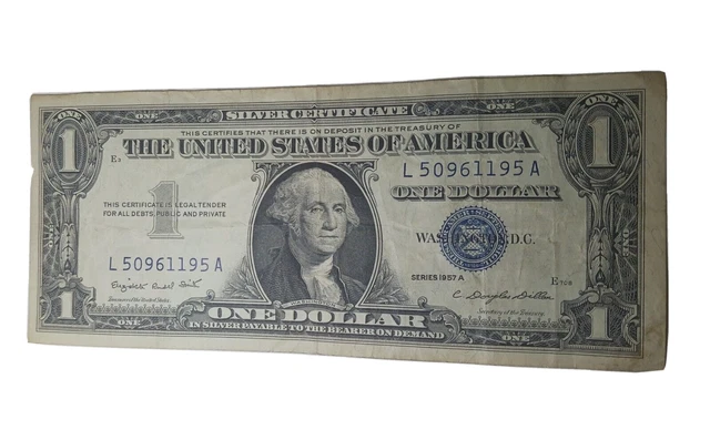 Series 1957-A $1.00 Silver Certificate  FR#  1620 Note Shifted Slightly Left