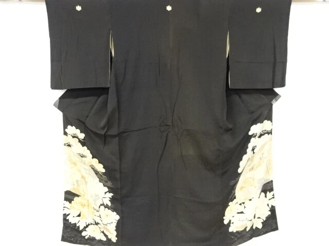6792506: Japanese Kimono / Antique Tomesode / Kinsha / Embroidery / Carriage & K