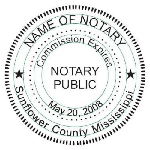 State of Mississippi  | Custom Round Self-Inking Notary Public Stamp Ideal 400R
