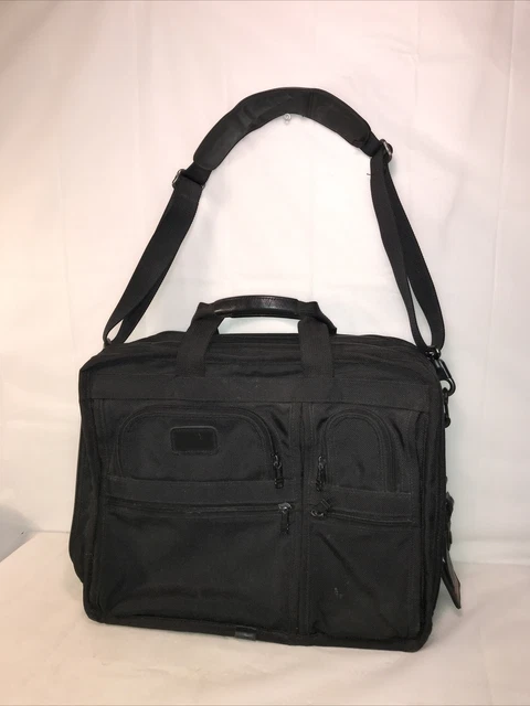 Tumi Alpha Black Ballistic Nylon Laptop Bag Briefcase 2624D3 Sz 17X8X13