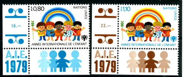 Vereinte Nationen Genf 1979_Mi.Nr. 83-84 Int. Jahr des Kindes m Bogenrand