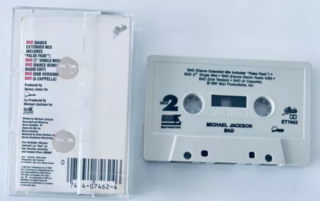 cassette audio tape k7 cartonné maxi single " Michael jackson : Bad " cms rare 2