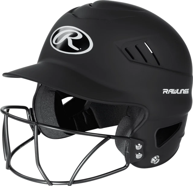YOUTH FASTPITCH SOFTBALL Batting Helmet with Face Guard, Matte Black