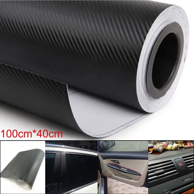 3D Car SUV Black Interior Accessories Panel Carbon Fiber Vinyl Wrap Stickers DIY