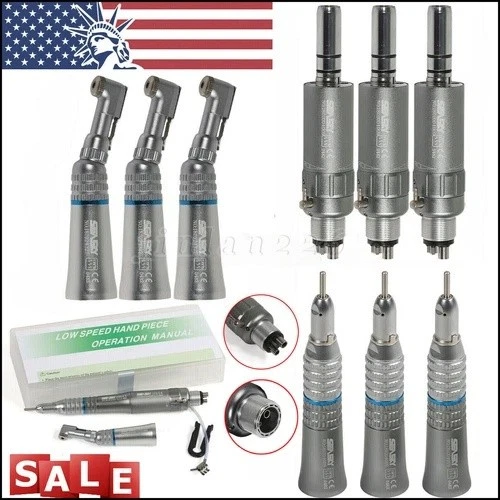 thumbnail image 2 of Dental Low Speed Contra Angle Air Motor Handpiece – Straight & Contra – 4 Hole – Fits NSK – External Spray – 1:1 Ratio – Autochuck 2 of 6