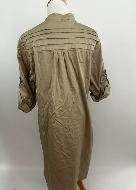 MME. GABRIELLE khaki cotton shirt dress Women's 1X 3