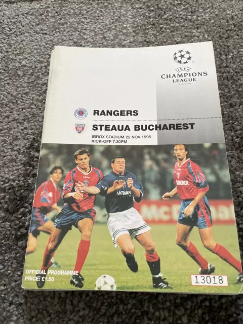 Rangers V Steaua Bucharest Champions League 22nd Nov 1995