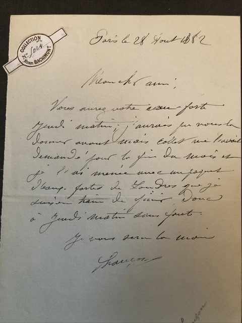 Lettre Autographe Signée André Theuriet - Bourg-la-Reine 1892 - Manuscrit