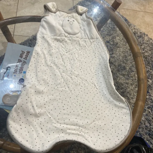 Saco de dormir Nested Bean Zen 0-6 meses ponderado manta blanca con estrellas