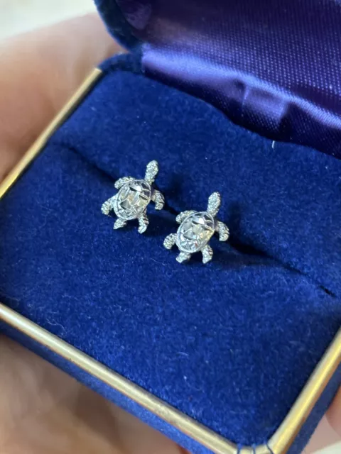 Sterling Silver 925 Turtle Stud Earrings