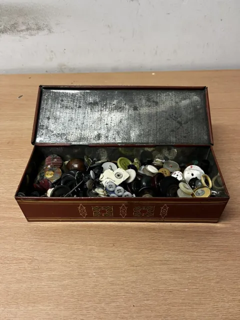 Collection Box Of Vintage & Antique Buttons Large job lot