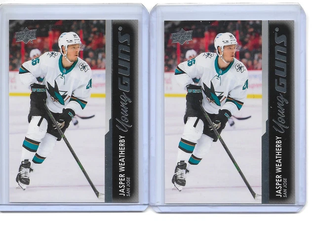 Lot Of 2 Jasper Weatherby 2021-22 Upper Deck Young Guns RC #487 San Jose Sharks