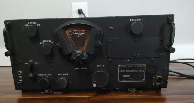 VINTAGE WWII SIGNAL Corps US Army Radio Receiver BC-348-Q Military $200 ...