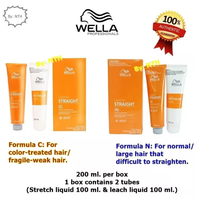 Crema alisadora recta WELLA CREATINE elige 2 fórmulas C o N 1 juego: 2 tubos