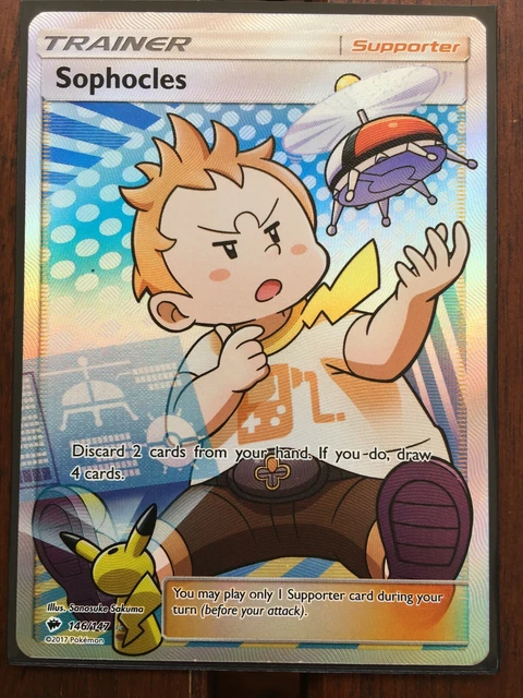 Pokemon Card   SOPHOCLES  Ultra Rare FULL ART 146/147 BURNING SHADOWS *MINT*