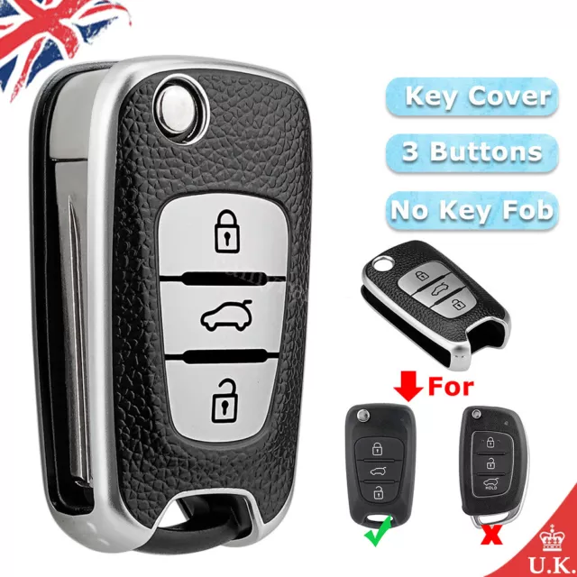 TPU 3Button Flip Key Cover for Hyundai i10 i20 i30 Veloster ix20 ix35 Remote Fob