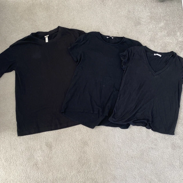 Zara and h&M basic t-shirt bundle size S black