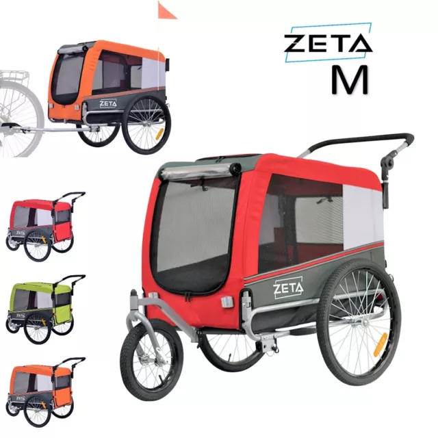 ZETA taille M Remorque à vélo poussette chariot pour chien animaux hondenkar