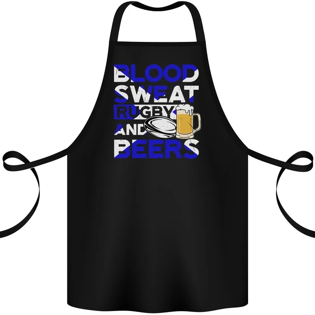 Scotland Blood Sweat & Beers Rugby Cotone Scozzese Grembiule 100% Biologico