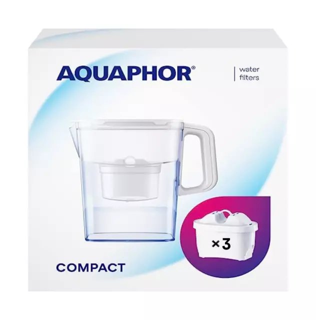 AQUAPHOR SET Wasserfilter Kanne Compact weiß inkl. 3 Maxfor+ Wasserfilter