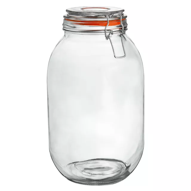 Glass Storage Jars Airtight Clip Top Lid Food Preserve Preserving Jar 3 Litre