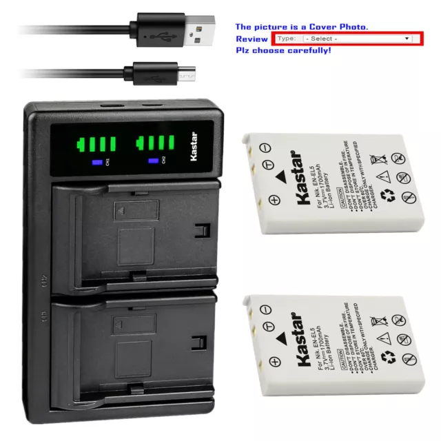 Kastar Battery LTD2 Charger for Nikon EN-EL5 MH-61 & Nikon Coolpix P520 Camera